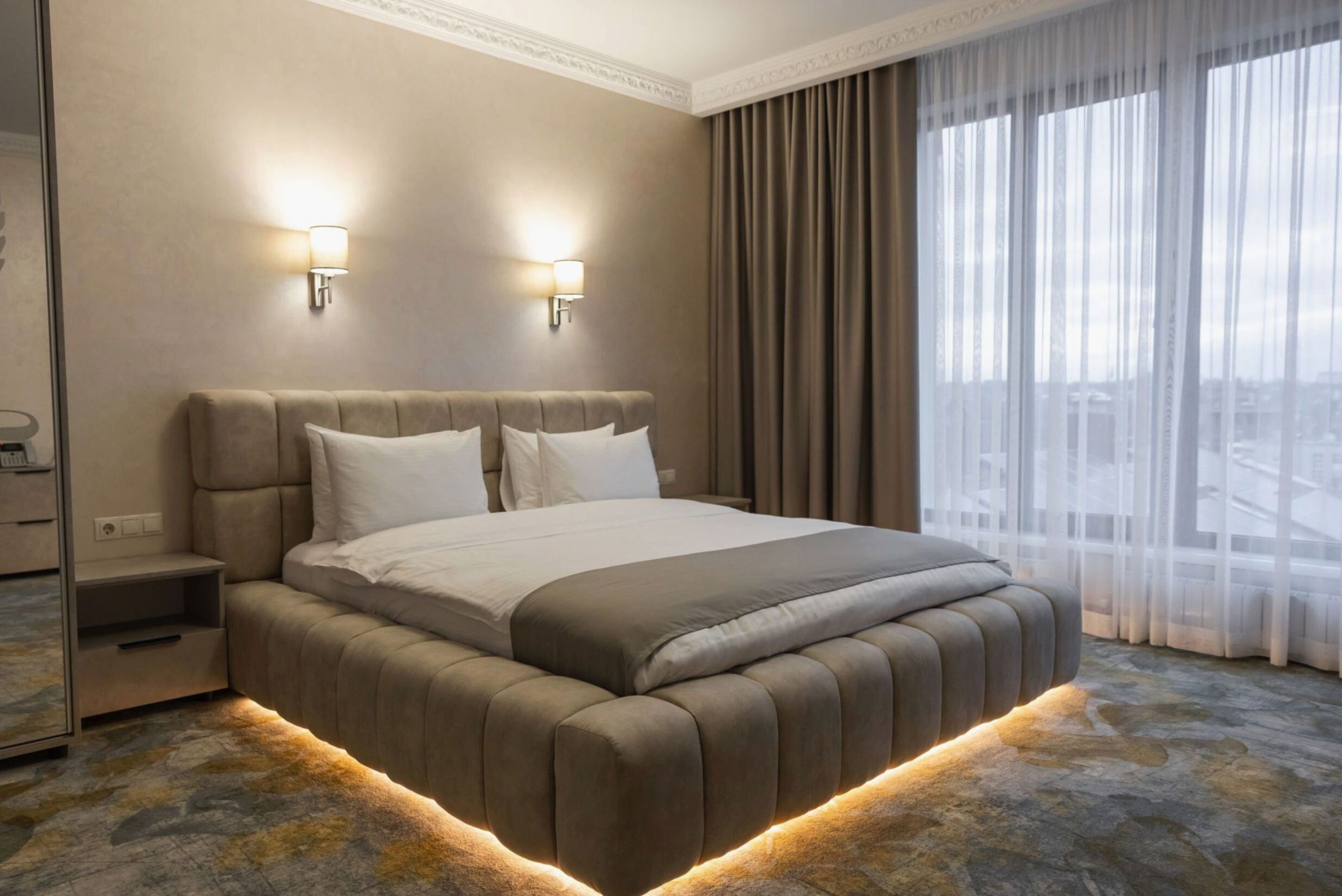Premium room with lake view and rimu timber detailing at Joynexa hotel